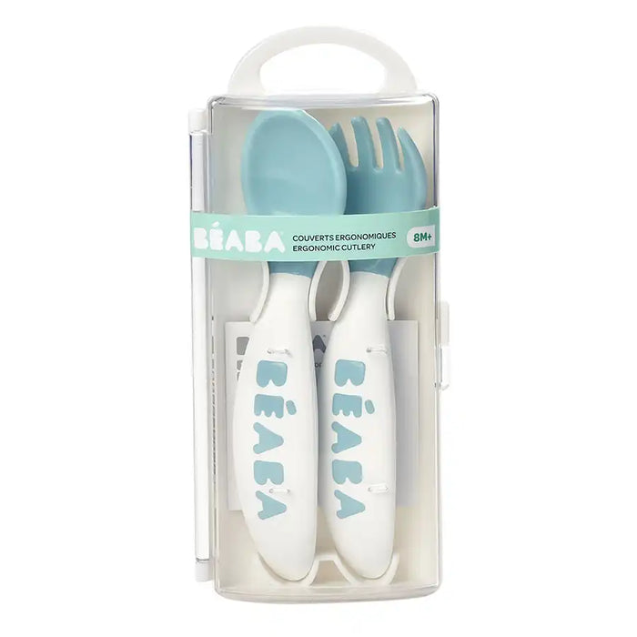 Beaba Training Fork And Spoon 2nd Age Windy Blue Beaba Yallatoys