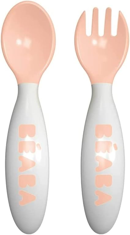 Beaba Training Fork And Spoon 2nd Age Old Pink Beaba Yallatoys