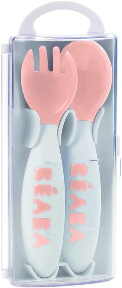 Beaba Training Fork And Spoon 2nd Age Old Pink Beaba Yallatoys