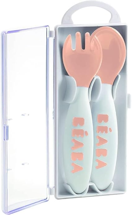 Beaba Training Fork And Spoon 2nd Age Old Pink Beaba Yallatoys