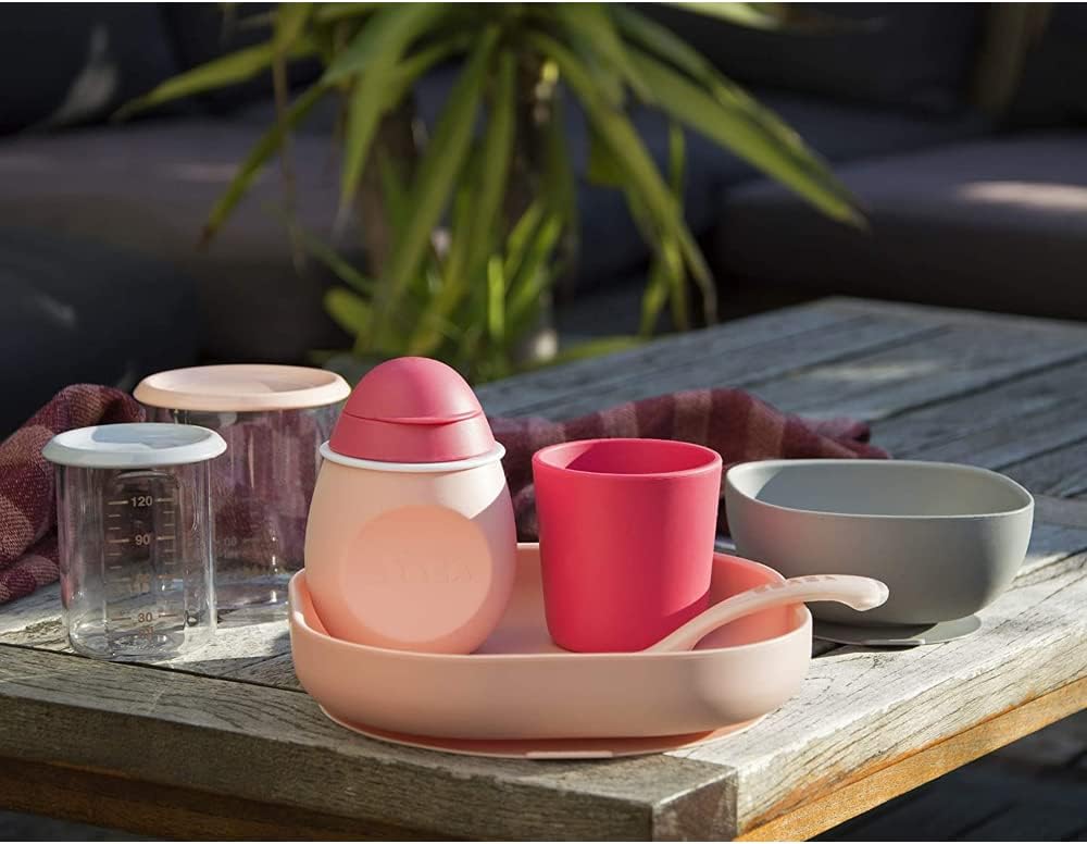 Beaba Silicone Meal Set Of 4 Pink Beaba Yallatoys