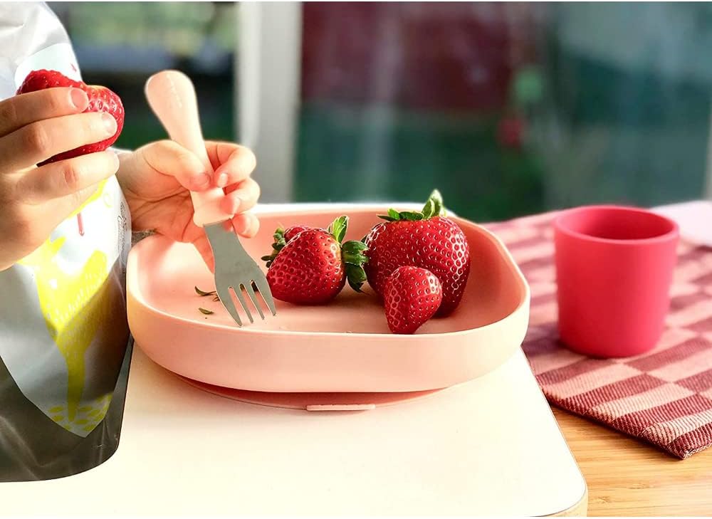 Beaba Silicone Meal Set Of 4 Pink Beaba Yallatoys