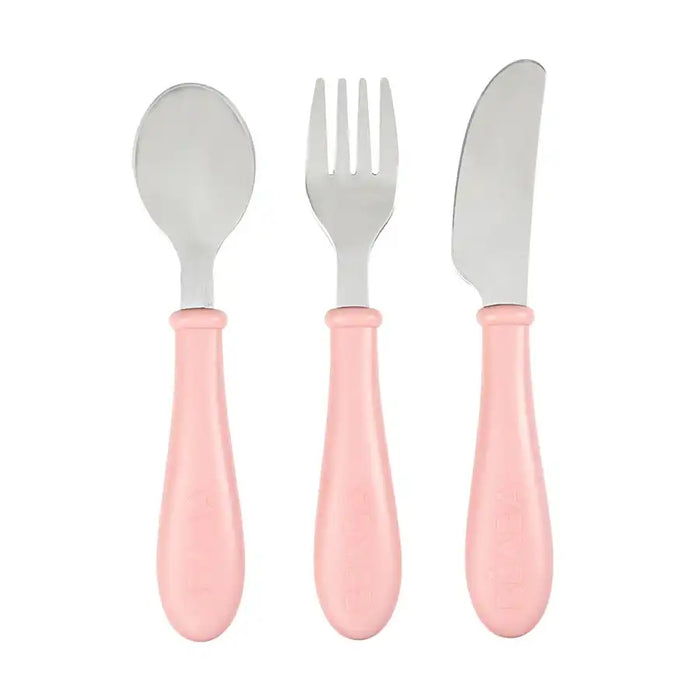 Beaba Stainless Steel Training Cutlery Old Pink Beaba Yallatoys