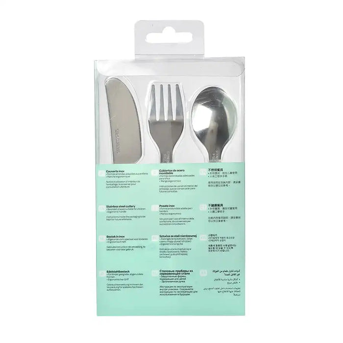 Beaba Stainless Steel Training Cutlery Old Pink Beaba Yallatoys