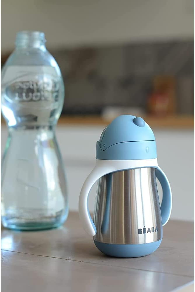 Beaba Stainless Steel Straw Cup Windy Blue 250ml Beaba Yallatoys