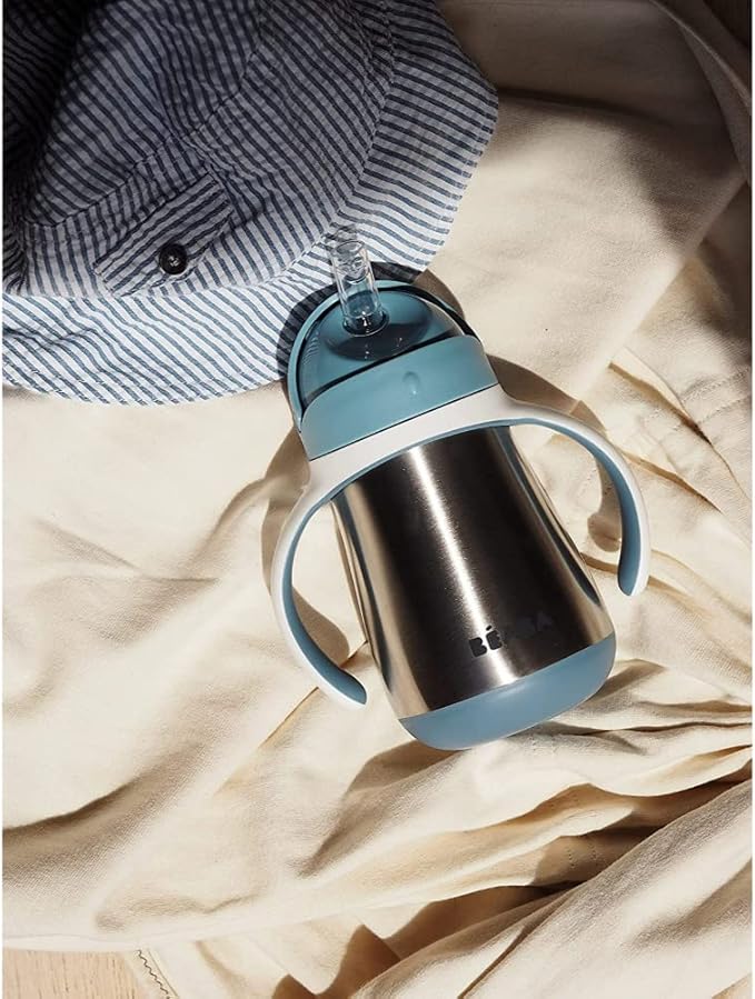 Beaba Stainless Steel Straw Cup Windy Blue 250ml Beaba Yallatoys