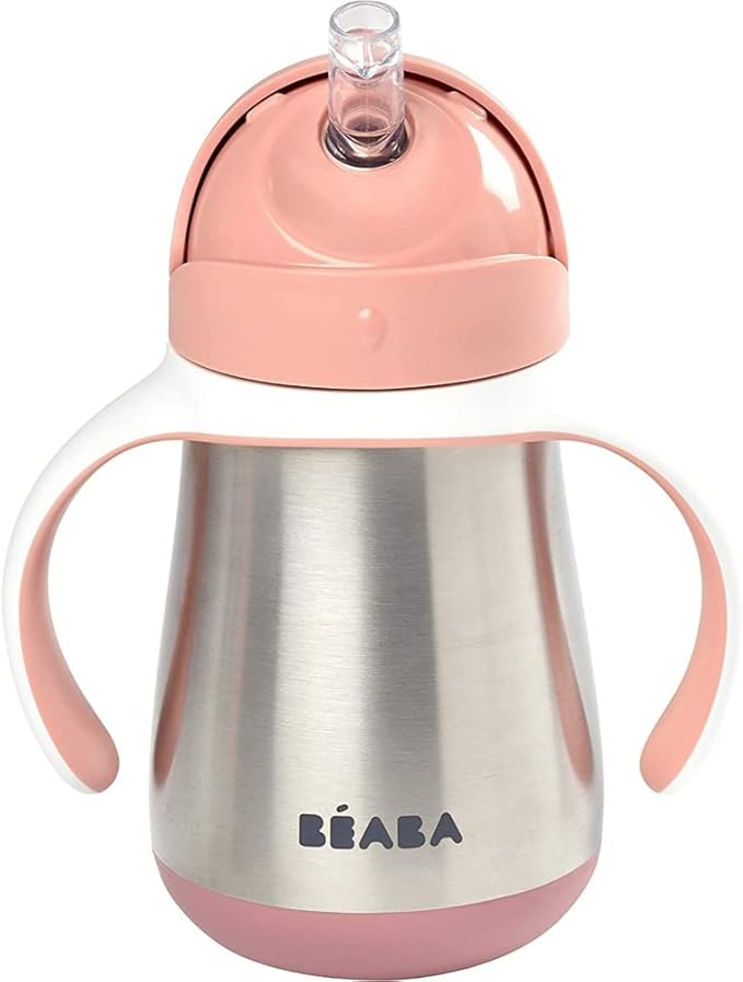 Beaba Stainless Steel Straw Cup Old Pink 250ml Beaba Yallatoys