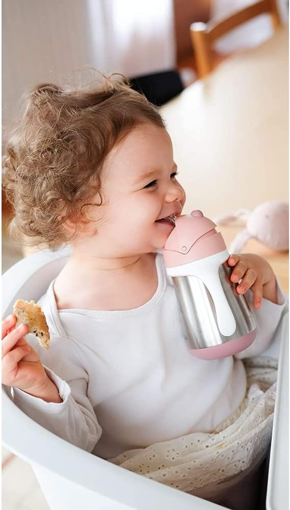 Beaba Stainless Steel Straw Cup Old Pink 250ml Beaba Yallatoys