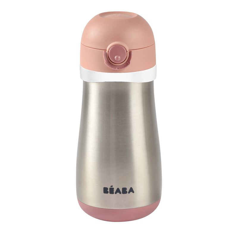 Beaba Stainless Steel Bottle  With Handle 350ml Old Pink Beaba Yallatoys