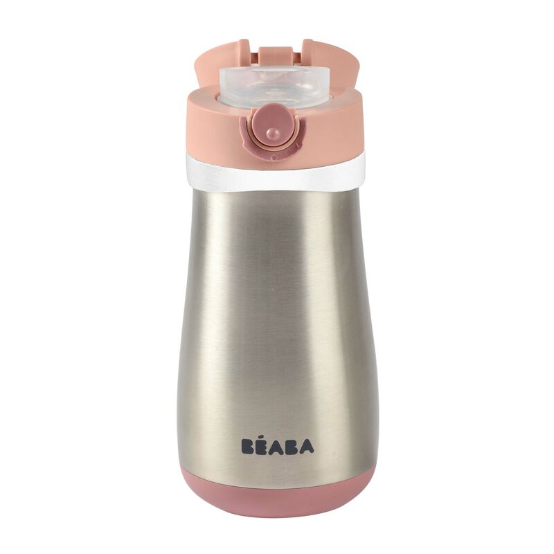 Beaba Stainless Steel Bottle  With Handle 350ml Old Pink Beaba Yallatoys