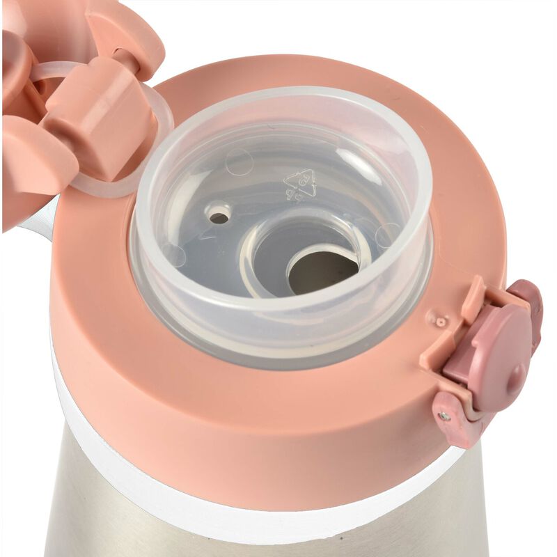 Beaba Stainless Steel Bottle  With Handle 350ml Old Pink Beaba Yallatoys