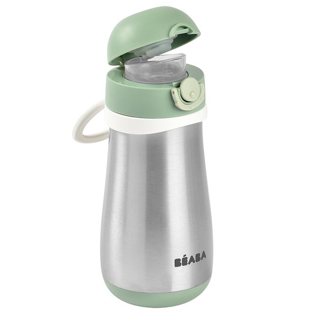 Beaba Stainless Steel Bottle With Handle 350ml Sage Beaba Yallatoys