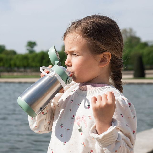 Beaba Stainless Steel Bottle With Handle 350ml Sage Beaba Yallatoys