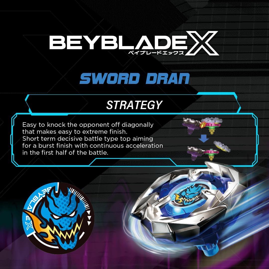 Buy Beyblade X Launcher Sword Dran 3 60f Right Spinning Attack Type Top And Launcher | Yallatoys.com
