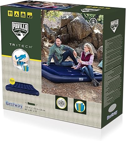 Buy Bestway Tritech Air Mattress Queen ‎203 cm x 152 cm x 30 cm | Yallatoys.com