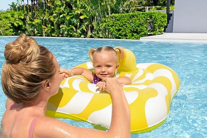 Buy Bestway Swim Safe Comfort Plush Wavy Square 2 Ring Baby Boat | Yallatoys.com
