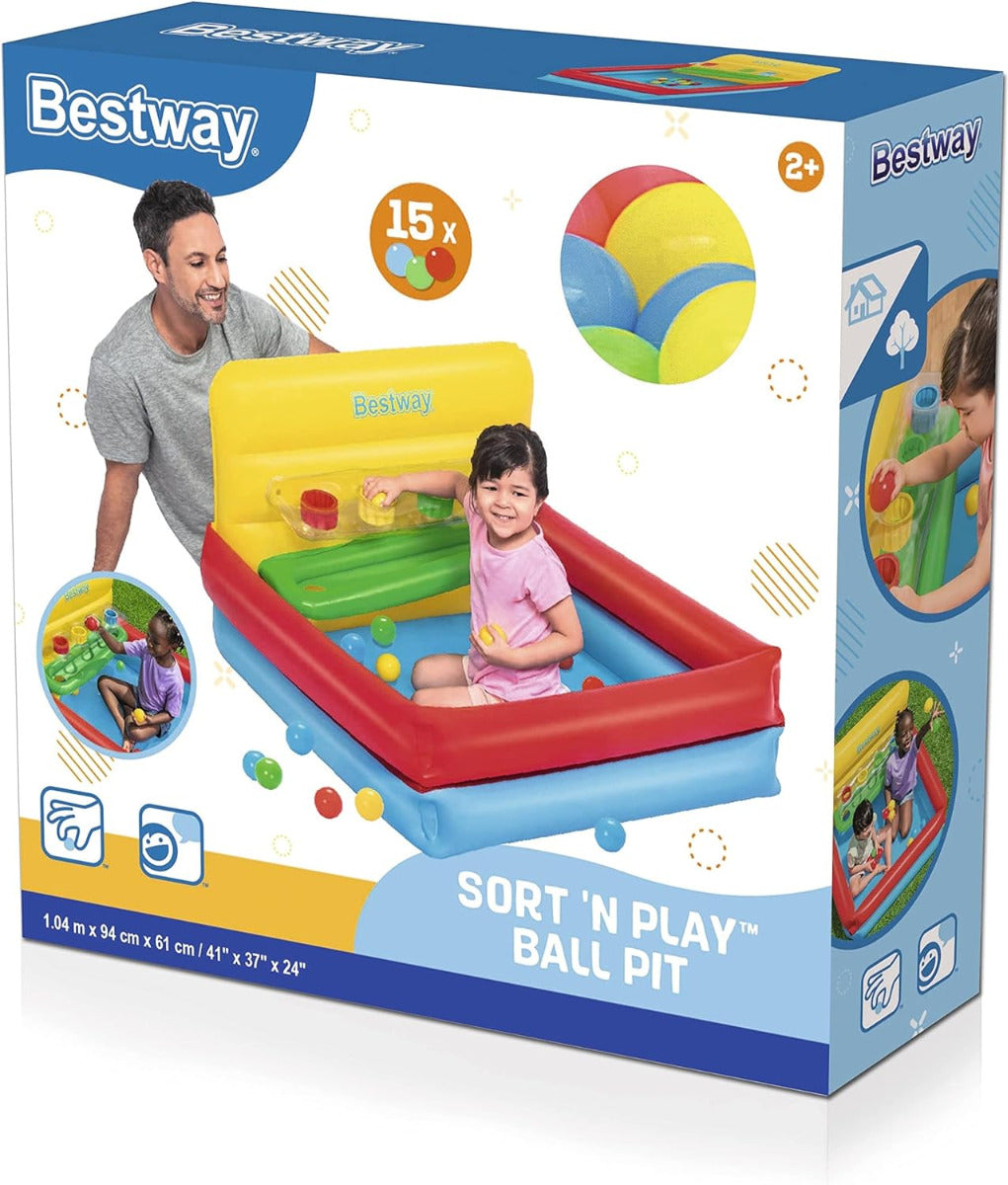 Buy Bestway Sort n Play Ball Pit Set with 15 Play Balls 1.04 m x 94 cm x 61 cm | Yallatoys.com