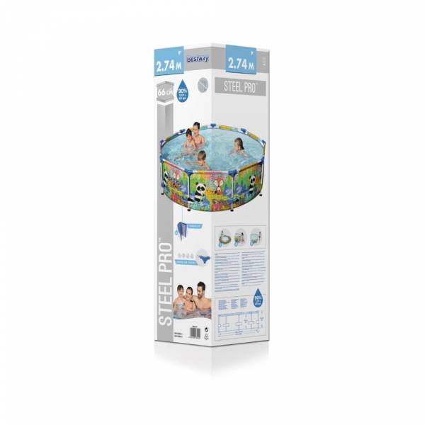 Buy Bestway Steel Pro Above Ground Pool Round 2.74m x 0.66m (Free Installation in 24hrs) | Yallatoys.com