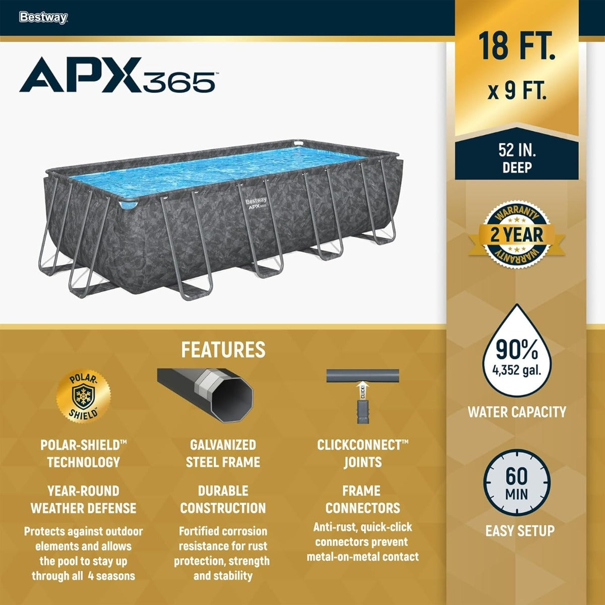 Buy Bestway Rectangular Pool Set 5.49m x 2.74m | Yallatoys.com