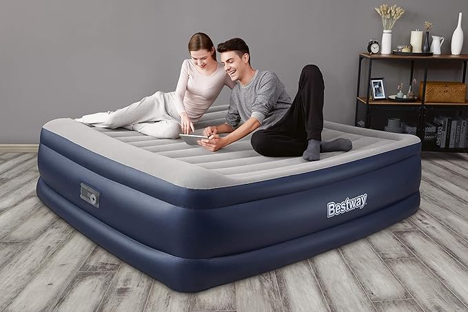Buy Bestway Tritech Air Mattress King Built-in AC Pump 203 cm x 14 cm x 193 cm | Yallatoys.com