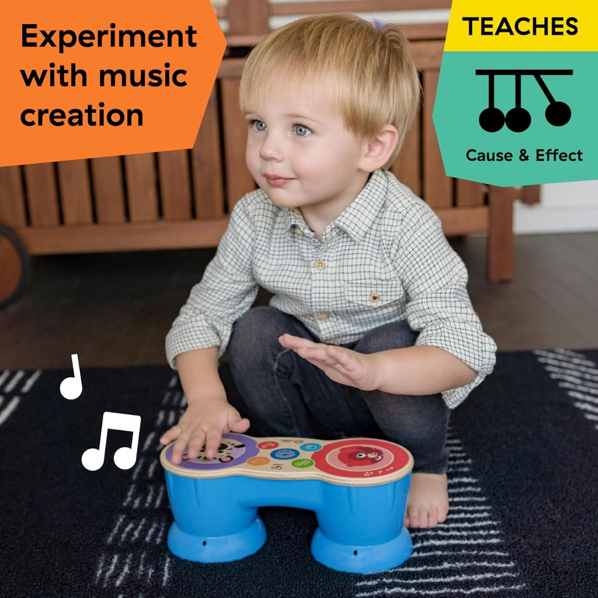 Buy Baby Einstein Upbeat Tunes Magic Touch Wooden Drum Musical Toy | Yallatoys.com