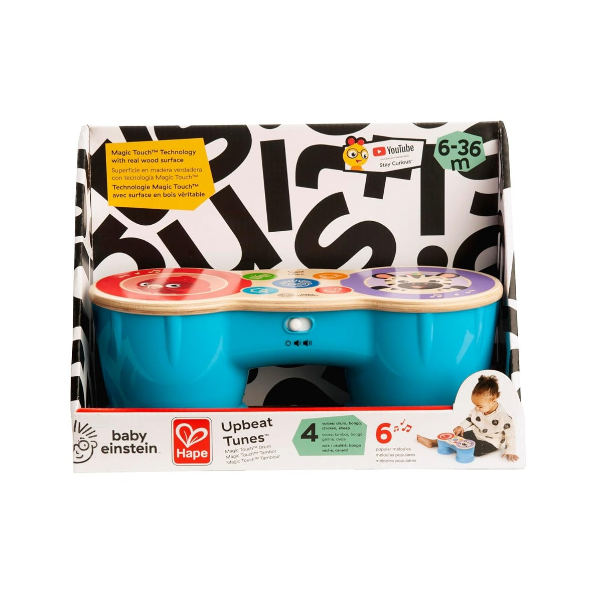 Buy Baby Einstein Upbeat Tunes Magic Touch Wooden Drum Musical Toy | Yallatoys.com