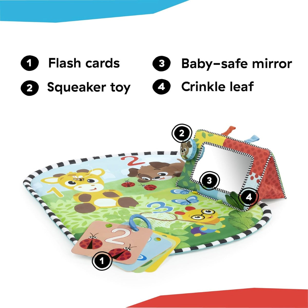 Buy Baby Einstein Tummy Time Mat And Mirror Set Discovery Garden | Yallatoys.com