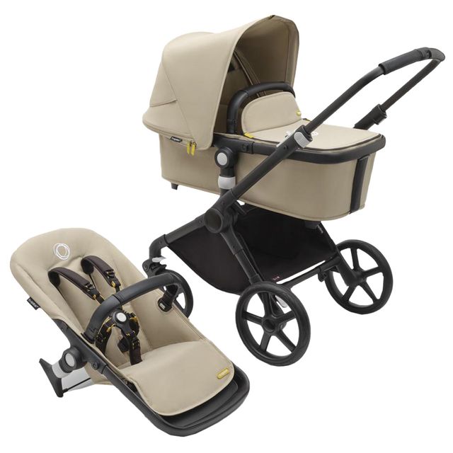 Bugaboo Fox Cub Complete Stroller Black With Desert Beige Bugaboo Yallatoys