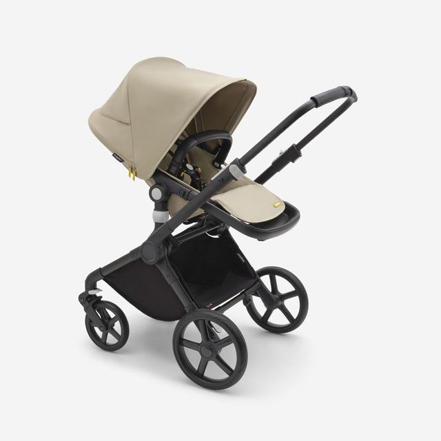 Bugaboo Fox Cub Complete Stroller Black With Desert Beige Bugaboo Yallatoys