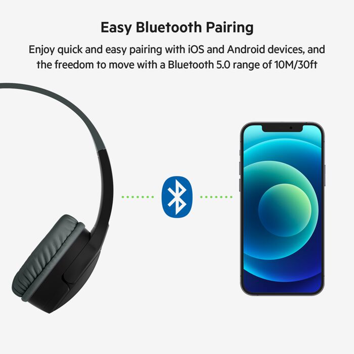 Buy Belkin SoundForm Mini Wireless On Ear Headphones for Kids Black | Yallatoys.com