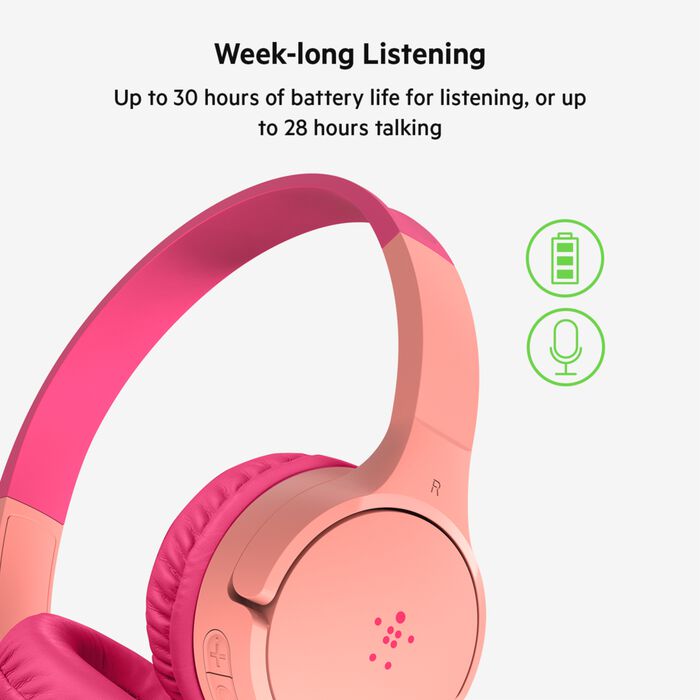Buy Belkin SoundForm Mini Wireless On Ear Headphones for Kids Pink | Yallatoys.com