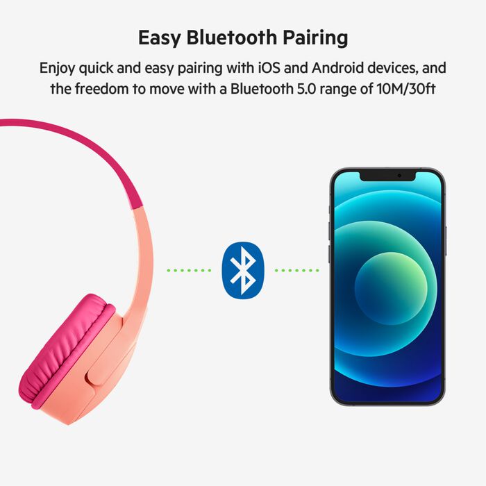 Buy Belkin SoundForm Mini Wireless On Ear Headphones for Kids Pink | Yallatoys.com