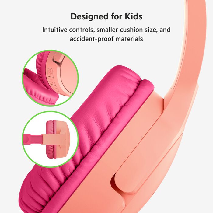 Buy Belkin SoundForm Mini Wireless On Ear Headphones for Kids Pink | Yallatoys.com