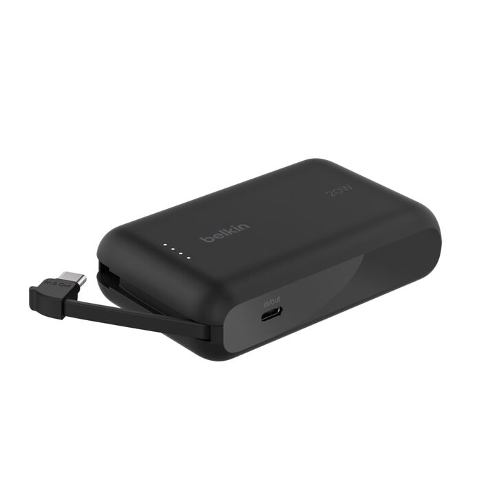 Buy BoostCharge Power Bank 10K with Integrated Cable Black | Yallatoys.com