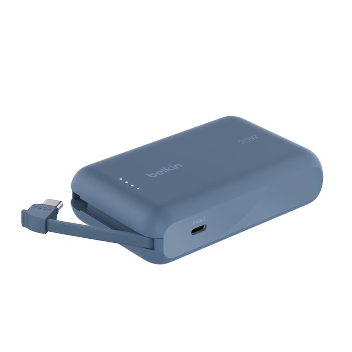 Buy BoostCharge Power Bank 10K with Integrated Cable Blue | Yallatoys.com