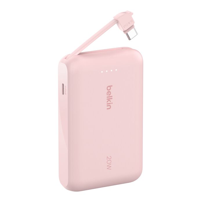 Buy BoostCharge Power Bank 10K with Integrated Cable Pink | Yallatoys.com