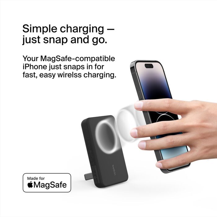 Buy Belkin BoostCharge Magnetic Wireless Power Bank 5K and Stand | Yallatoys.com