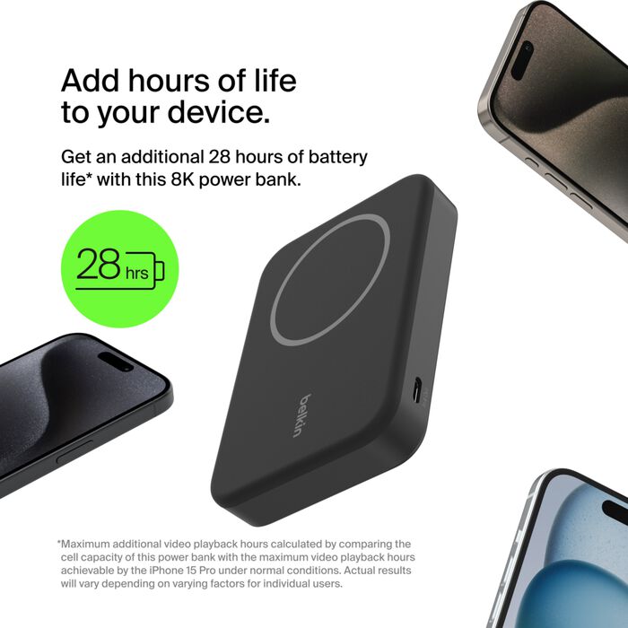 Buy Belkin Magnetic Power Bank with Qi2 15W 8K | Yallatoys.com