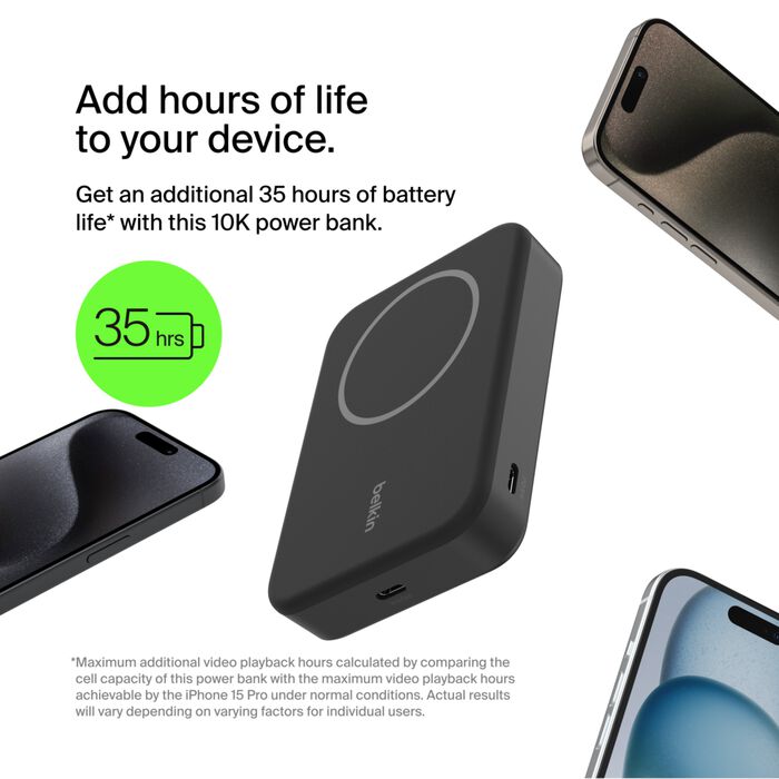 Buy Belkin BoostCharge Magnetic Power Bank with Qi2 15W 10K | Yallatoys.com