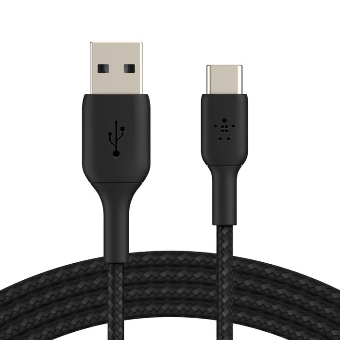 Buy Belkin BoostCharge USB-A to USB-C Braided Cable 2M Black | Yallatoys.com