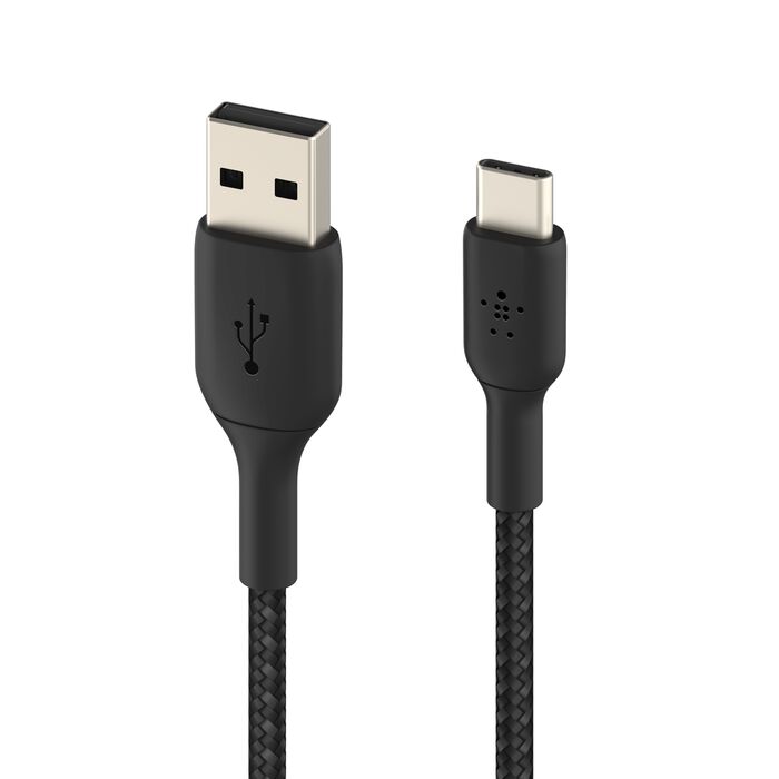 Buy Belkin BoostCharge USB-A to USB-C Braided Cable 2M Black | Yallatoys.com