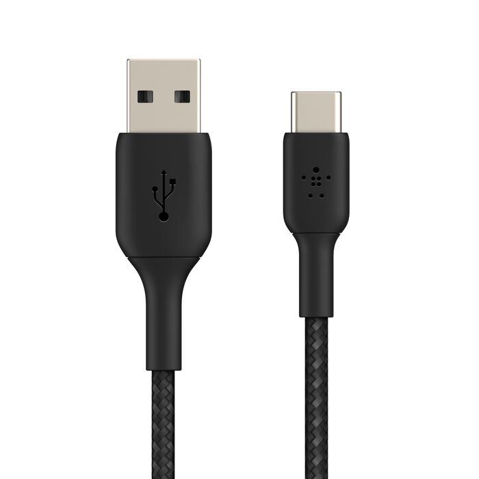 Buy Belkin BoostCharge USB-A to USB-C Braided Cable 2M Black | Yallatoys.com