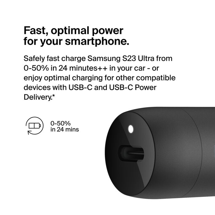 Buy Belkin BoostCharge 30W USB-C Car Charger + USB-C to USB-C cable | Yallatoys.com