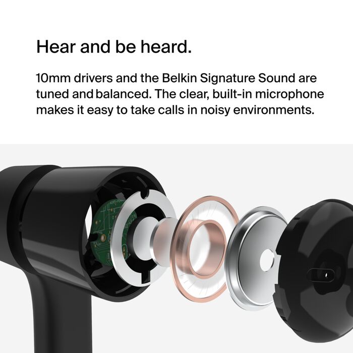 Buy Belkin Wired Earbuds with USB-C Connector Black | Yallatoys.com