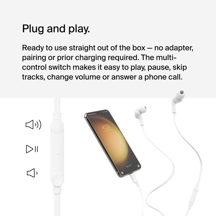 Buy Belkin Wired Earbuds with USB-C Connector White | Yallatoys.com