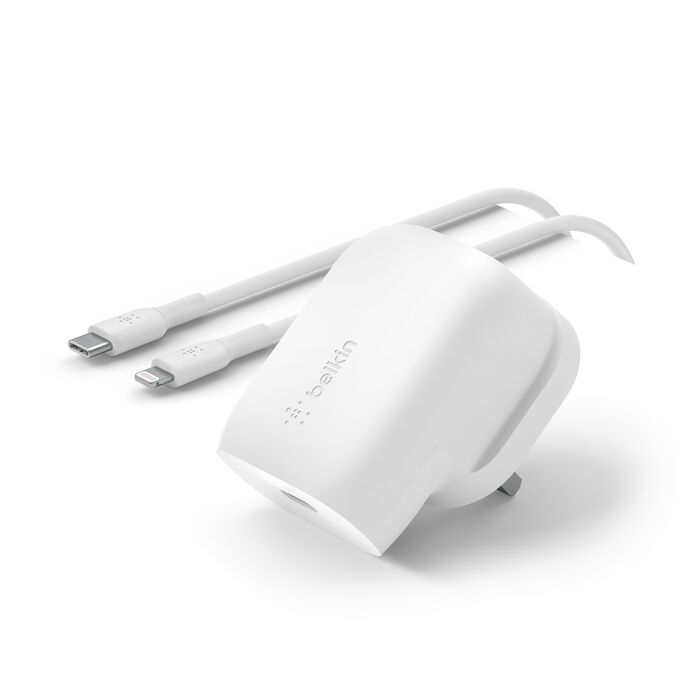 Buy Belkin BoostCharge USB-C Wall Charger 30W+ 1M USB-C to lightning Cable | Yallatoys.com