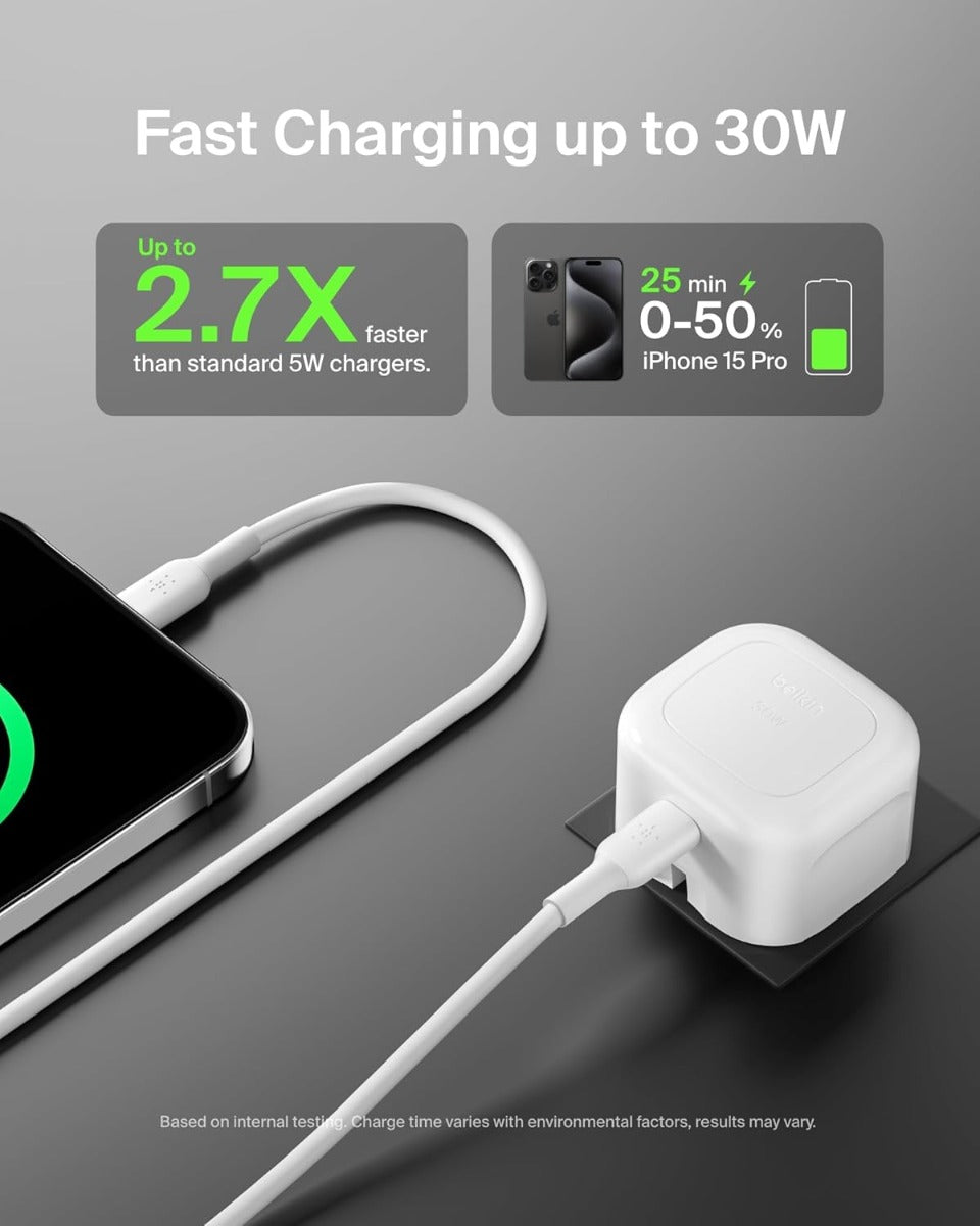 Buy Belkin BoostCharge Compact USB-C Wall Charger 30W | Yallatoys.com