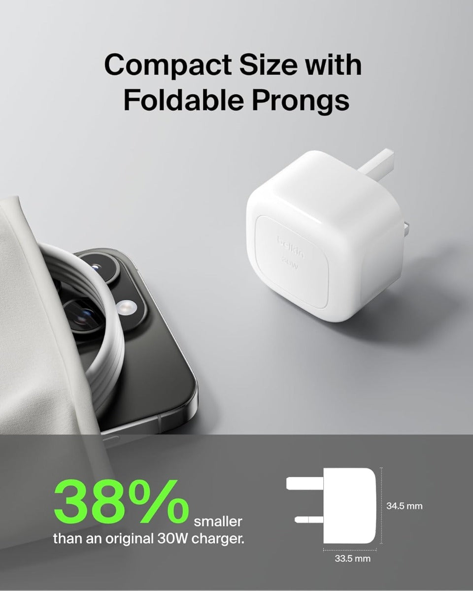 Buy Belkin BoostCharge Compact USB-C Wall Charger 30W | Yallatoys.com
