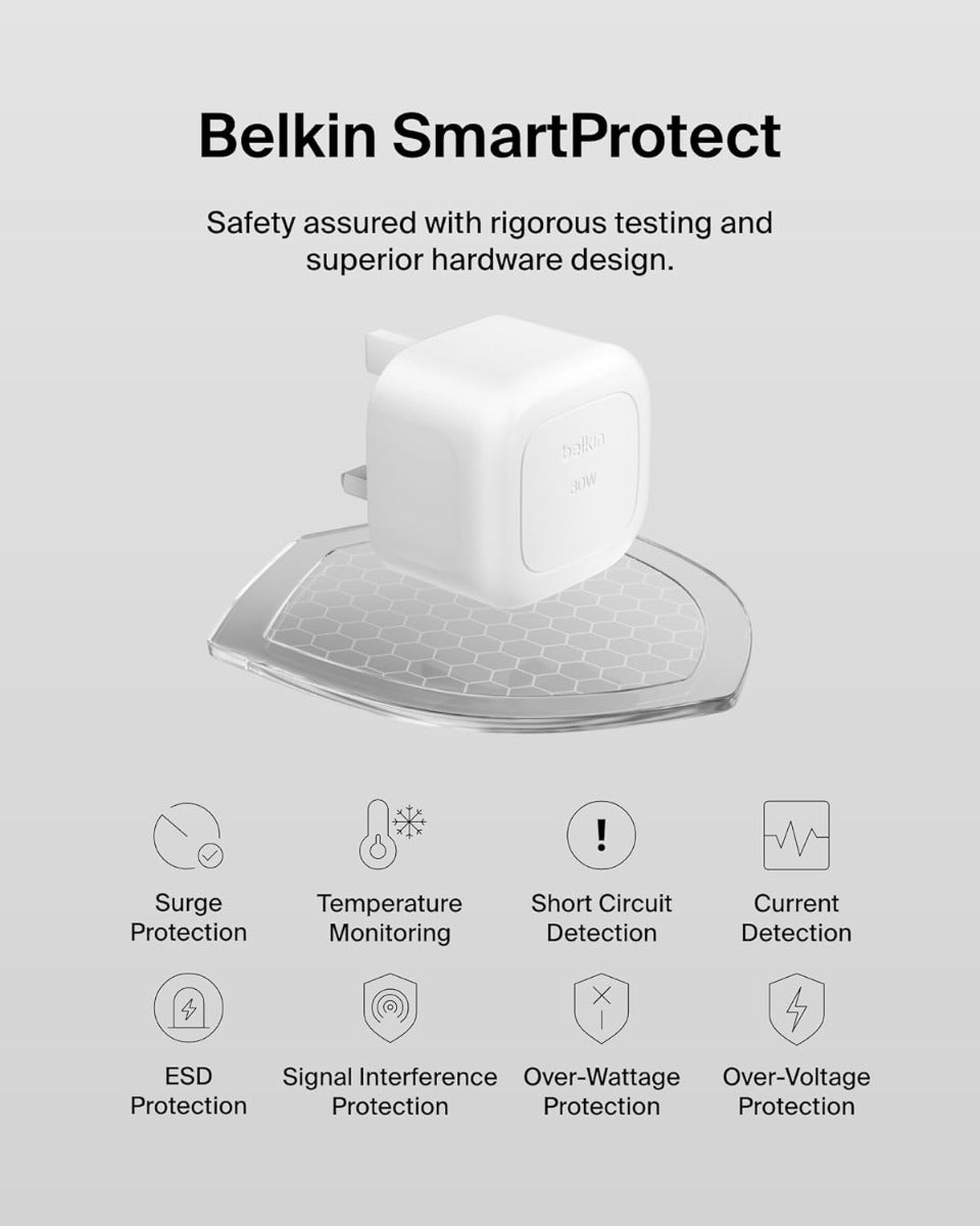Buy Belkin BoostCharge Compact USB-C Wall Charger 30W | Yallatoys.com