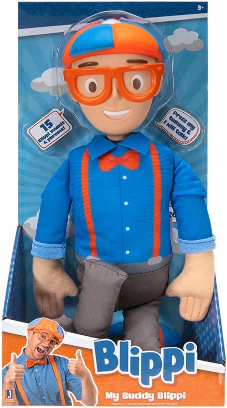Buy Blippi Bendable Plush Doll 16inch Tall SFX Squeeze The Belly to Hear Classic catchphrases Fun | Yallatoys.com